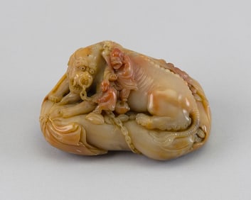 CHINESE SHOUSHAN STONE CARVING 19th Century Length 4.25".