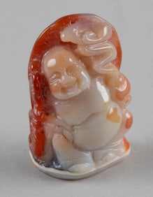 CHINESE CARNELIAN AGATE FIGURAL CARVING/PENDANT 19th/20th Century Height 2.75".