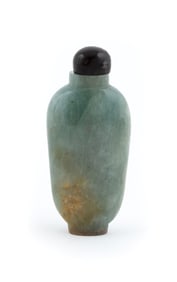 CELADON JADE SNUFF BOTTLE 19th Century Height 2.5".