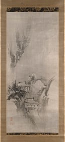 JAPANESE SCROLL PAINTING IN THE STYLE OF KAIHO YUSHO On paper, 47.5" x 20.5".