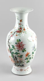 FAMILLE ROSE PORCELAIN BALUSTER VASE Guangxu Period Height 15.5".