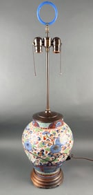 CHINESE IMARI PORCELAIN VASE Late 19th Century Vase height 12". Total height 34".