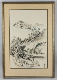 CHINESE PAINTING OF A WATERFALL Early 20th Century Watercolor on paper, 21" x 14" sight. Framed 28"