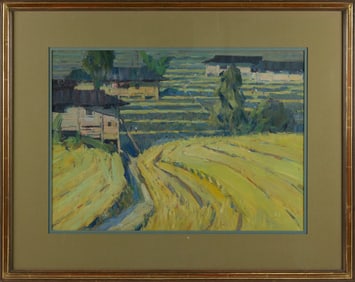 XIANG YU ZHENG (China, 20th Century), "The Fragrance of the Rice Plants in the Jade Retreat"., Oil
