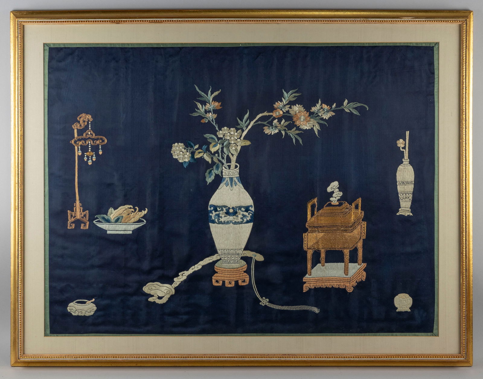 CHINESE NEEDLEWORK Late 19th/Early 20th Century 25.5" x 33.5". Framed 31.5" x 41". (1 of 5)