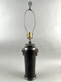 JAPANESE BRONZE VASE Late Meiji Period Vase height 12". Total height including finial 27".