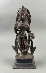 TIBETAN BRONZE FIGURE OF TARA 19th Century Height 9".