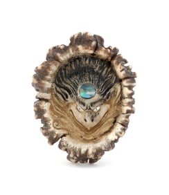JAPANESE CARVED STAGHORN NETSUKE BY FUMIO NOGUCHI Japan/New Zealand, 1964- Length 2.5". With a