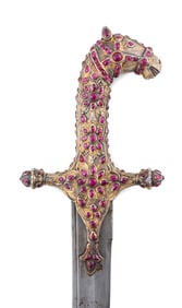 INDO-PERSIAN SHAMSHIR First Half 19th Century Total length 36". Length of blade 30"., .