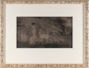 FREDERICK STUART CHURCH (New York/Michigan, 1842-1924), Feeding the deer., Lithograph, 13.5" x 24.5"