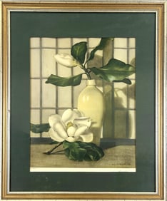PRINT AFTER ETHELYN STEWART'S (NEW YORK/NEW JERSEY, 1900-1972) "MAGNOLIAS" 20th Century Sheet 26" x