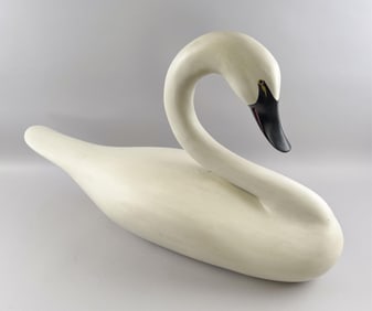 CHESAPEAKE BAY AREA SWAN DECOY Late 20th Century Length 32".