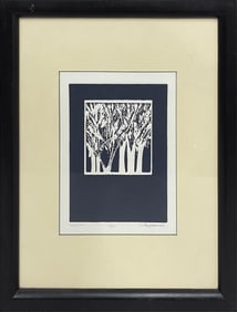 JOY JERVISS (America, 1941-2020), "Tree Talk"., Etching, 9.5" x 7" sight. Framed 18" x 14".
