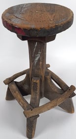 ADIRONDACK SWIVELING BAR STOOL Early 20th Century Height 31".