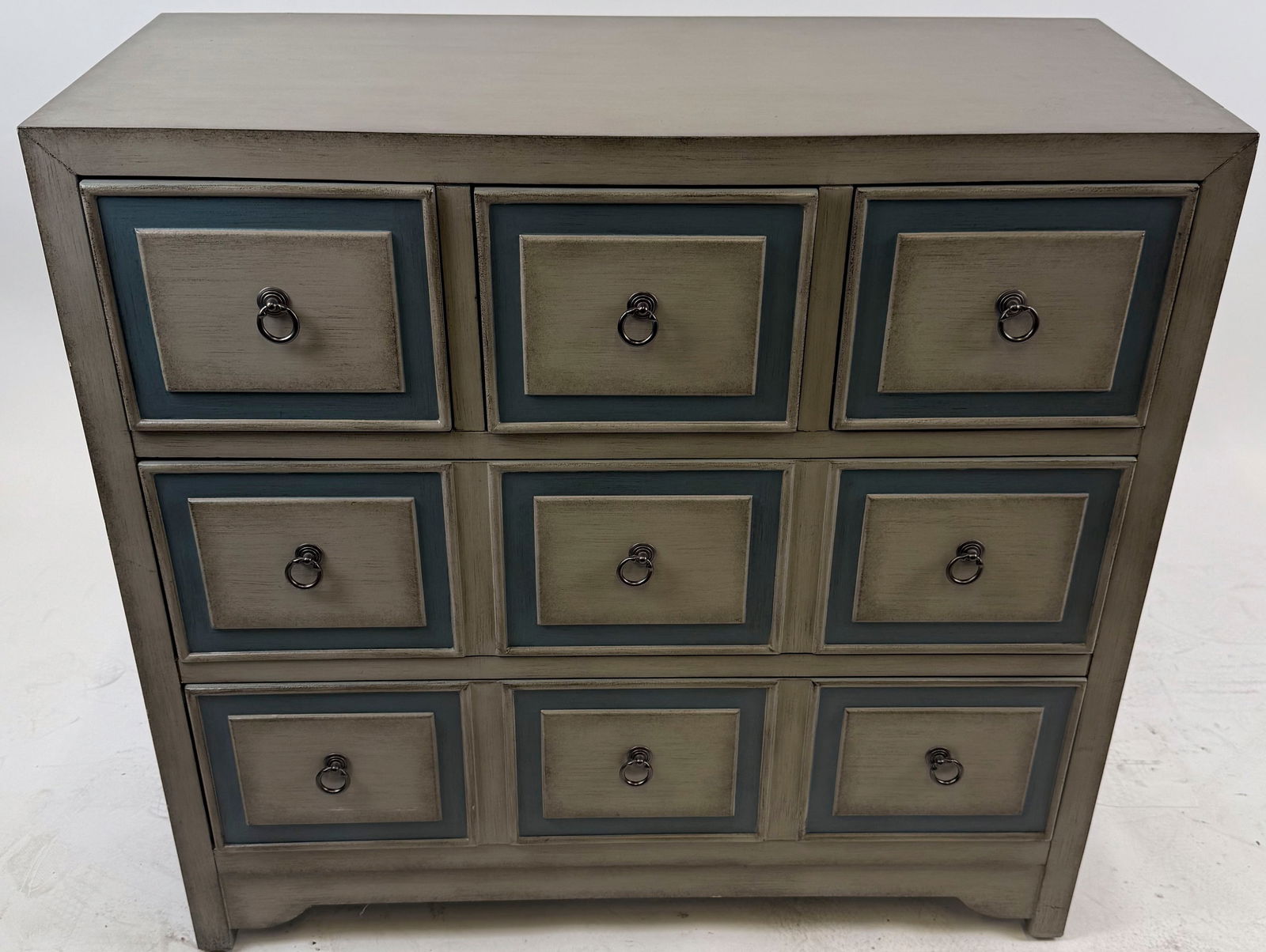 CONTEMPORARY FIVE-DRAWER BUREAU Height 34". Width 36". Depth 16". (1 of 4)