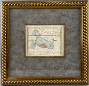 HAND-COLORED ENGRAVING "LA BALEINE" BY JOHN FLAMSTEED Likely 19th Century On paper, 9.75" x 7.75" to
