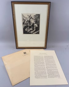 CARL MAX SCHULTHEISS (Germany, 1885-1961), Shepherd and cattle., Etching, 8.5" x 7.5". Framed 20.5"