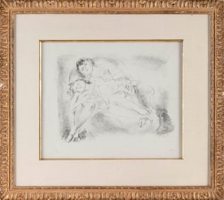 JULES PASCIN (New York/France/Bulgaria, 1885-1930), An embracing couple., Etching, 14.5" x 17"
