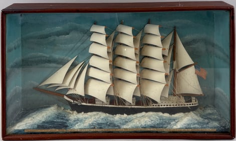 SHADOW BOX MODEL OF THE "SUSQUEHANNA" 20th Century Height 12". Width 23.5".