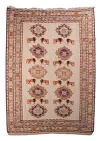 SOUMAC FLATWEAVE RUG: 5'0" X 7'0" 20th Century