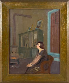 EDWARD L. KENNEDY (New York, 20th Century), Portrait of a seated woman., Oil on canvas, 20" x 16".