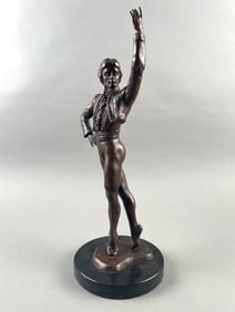 SELENE FUNG (20th Century,), "Mikhail Baryshnikov"., Bronze, total height 15.5".