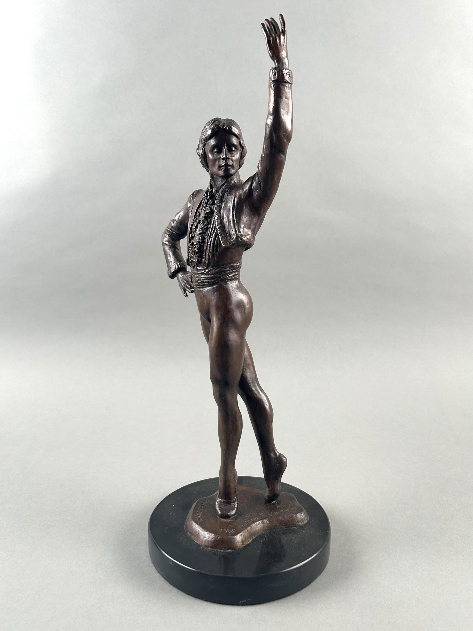 SELENE FUNG (20th Century,), "Mikhail Baryshnikov"., Bronze, total height 15.5".: SELENE FUNG20th Century"Mikhail Baryshnikov". Signed, dated and numbered on base "Mikhail Baryshnikov 24/30 Selene Fung 1978".Bronze, total height 15.5".