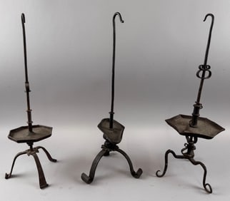 THREE FAT LAMPS 18th to 20th Century Heights approx. 18".