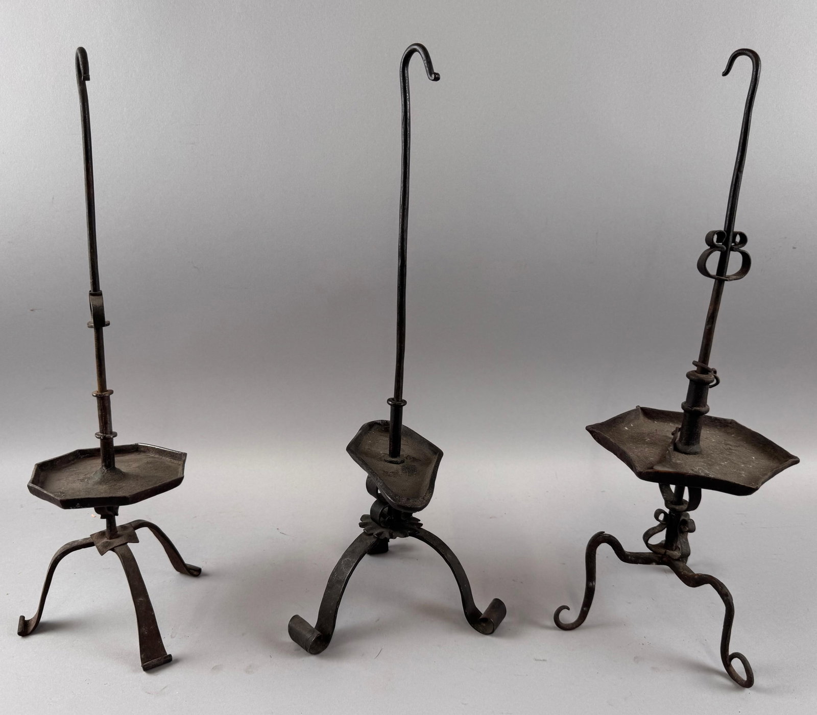 THREE FAT LAMPS 18th to 20th Century Heights approx. 18".: THREE FAT LAMPS 18th to 20th Century Heights approx. 18".