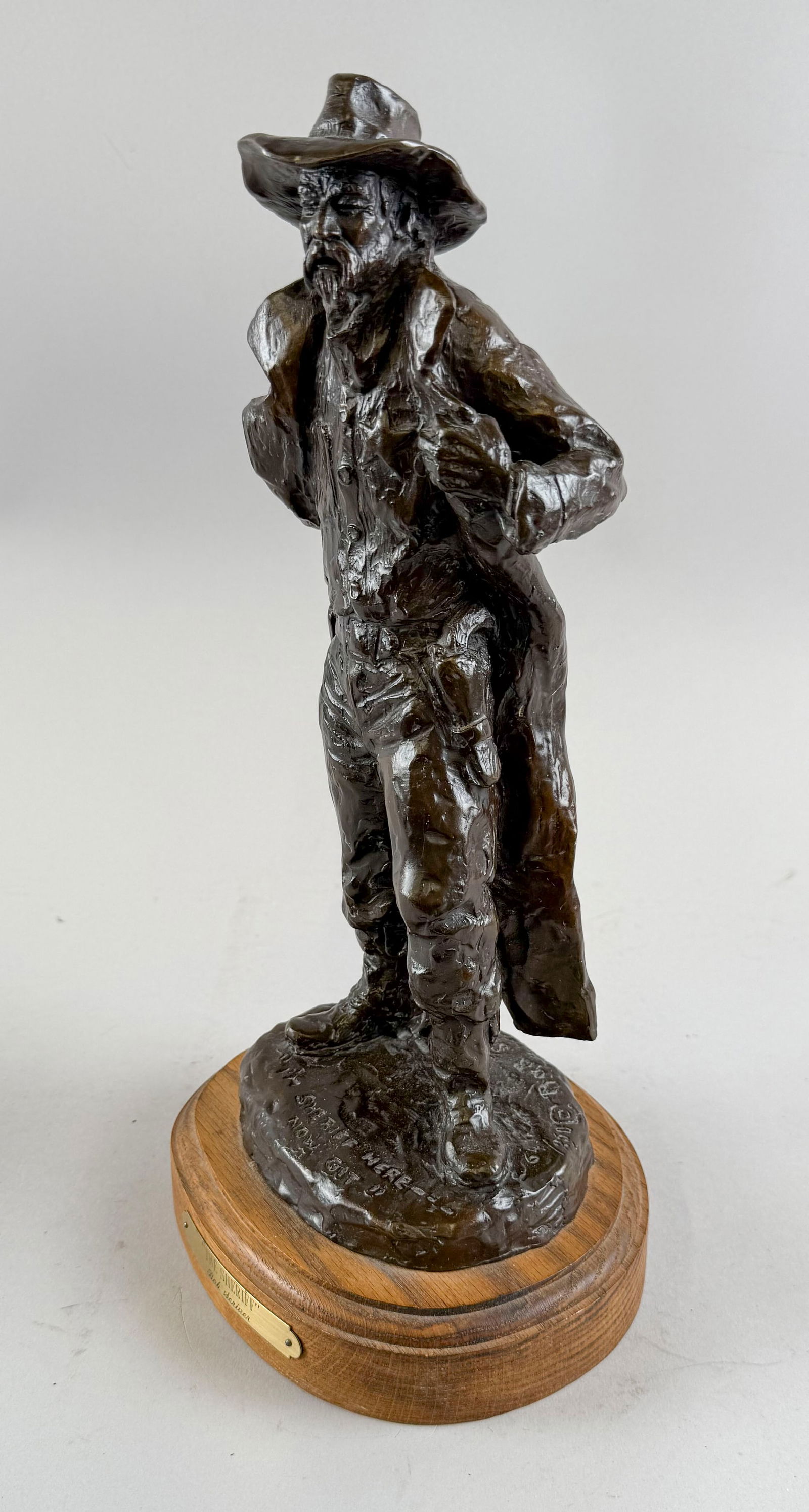 BOB (ROBERT MACFIE) SCRIVER (Montana, 1914-1999), "The Sheriff"., Bronze on wooden base, total (1 of 4)