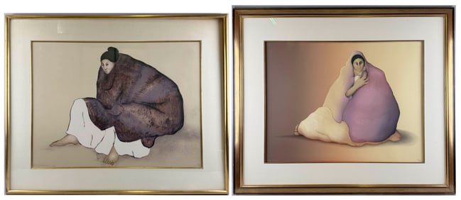 R.C. GORMAN (New Mexico/Arizona/California, 1932-2005), Two figural works: "Mother with Child" and