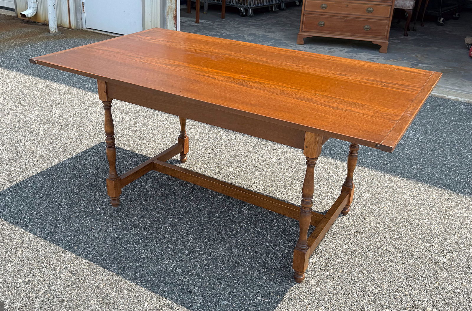 MAPLE HARVEST TABLE Late 20th Century Height 29". Length 61". Width 34". (1 of 3)