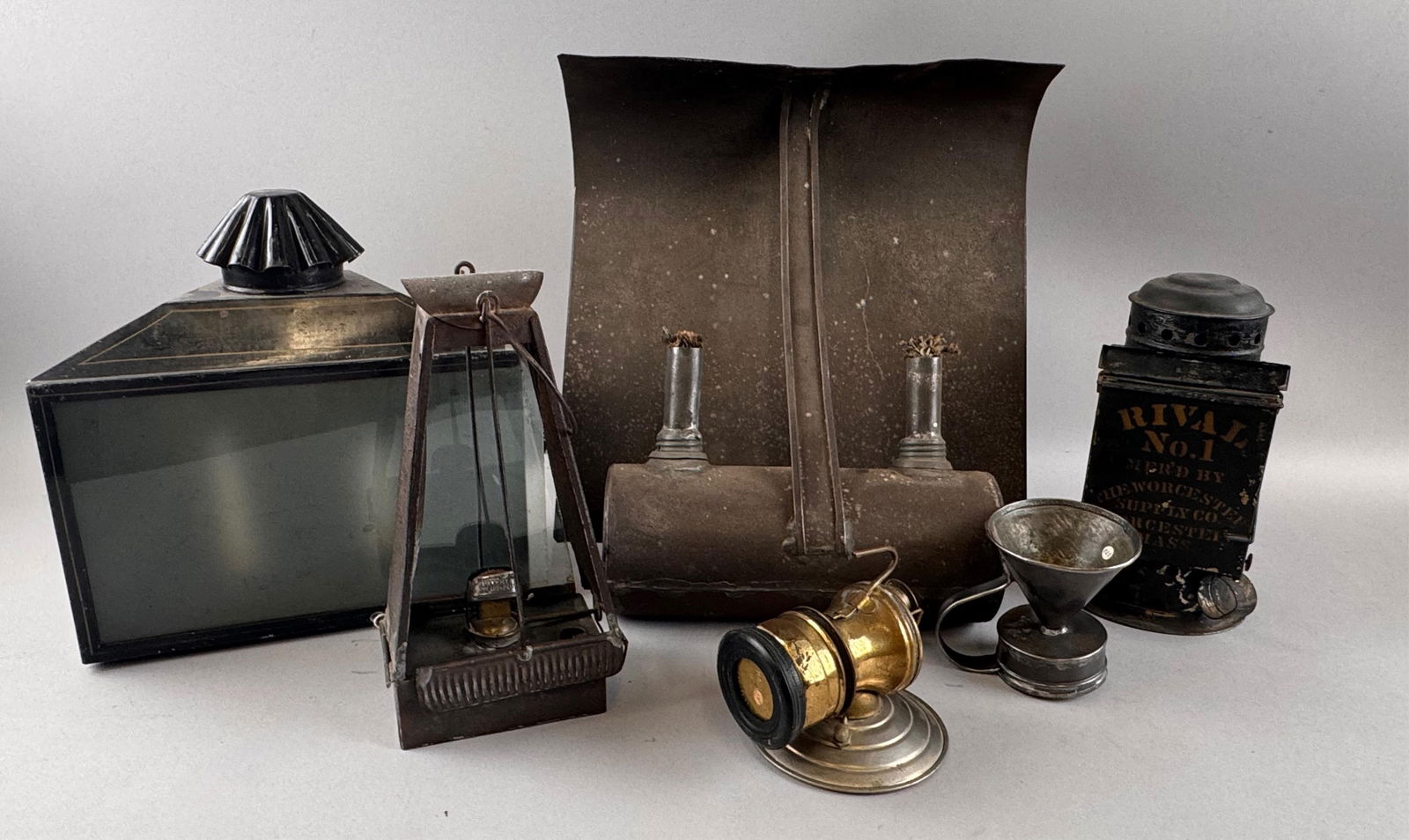 SIX LANTERNS 19th Century Heights from 3.5" to 13.75". (1 of 3)