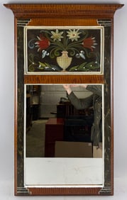 TABERNACLE MIRROR WITH PAINTED DECORATION BY MARIE COLETTE 1998 Height 38". Width 24".