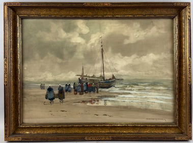 MELBOURNE HAVELOCK HARDWICK (Massachusetts/Nova Scotia, 1857-1916), "Handling the Catch".,