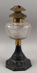 FLUID LAMP WITH PATRIOTIC MOTIFS 19th Century Height 11.5".