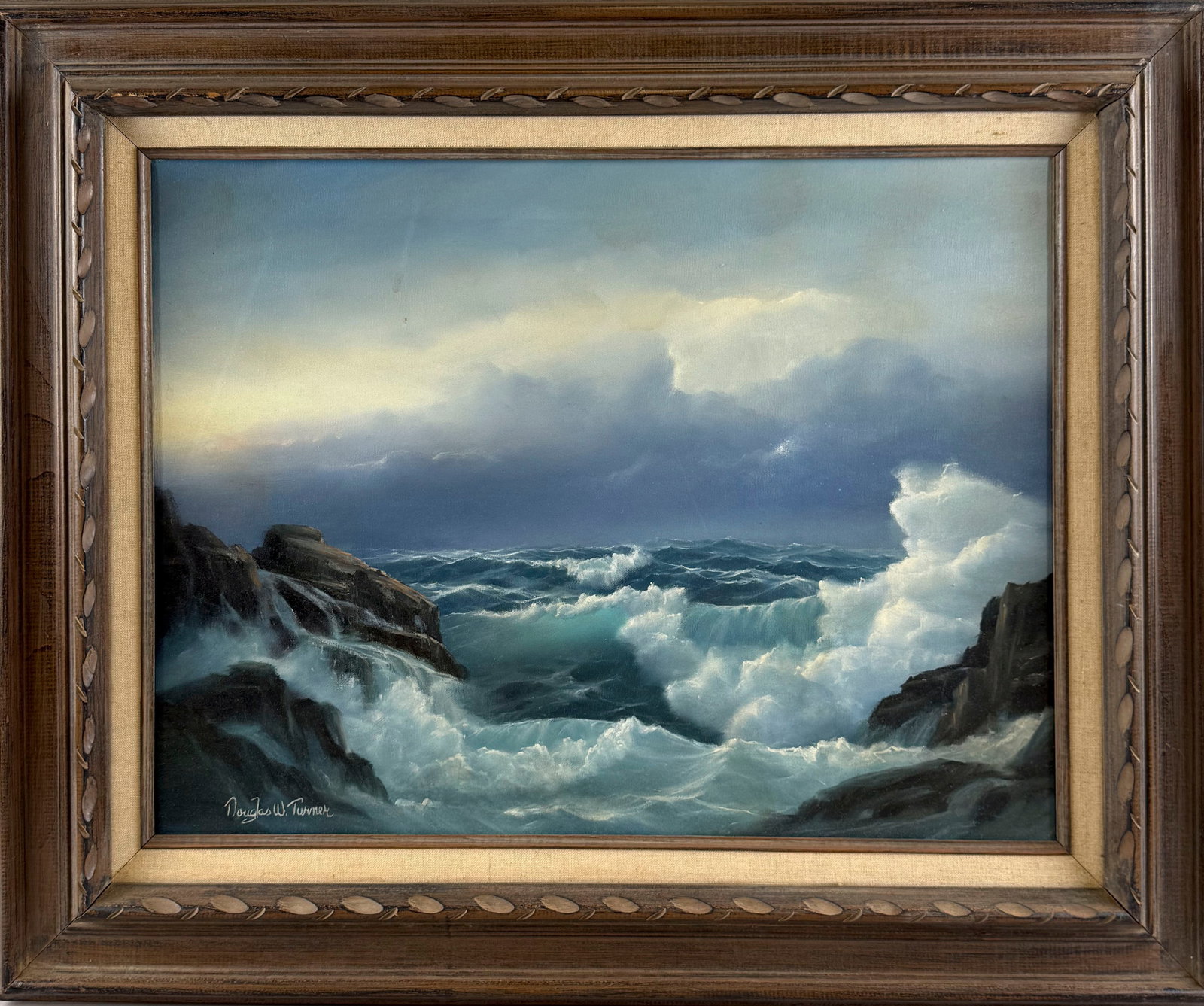 DOUGLAS W. TURNER (Massachusetts, 1941-), Seascape., Oil on canvas, 18" x 24". Framed 26" x 32".: DOUGLAS W. TURNER Massachusetts, 1941- Seascape. Signed lower right. Oil on canvas, 18" x 24". Framed 26" x 32".