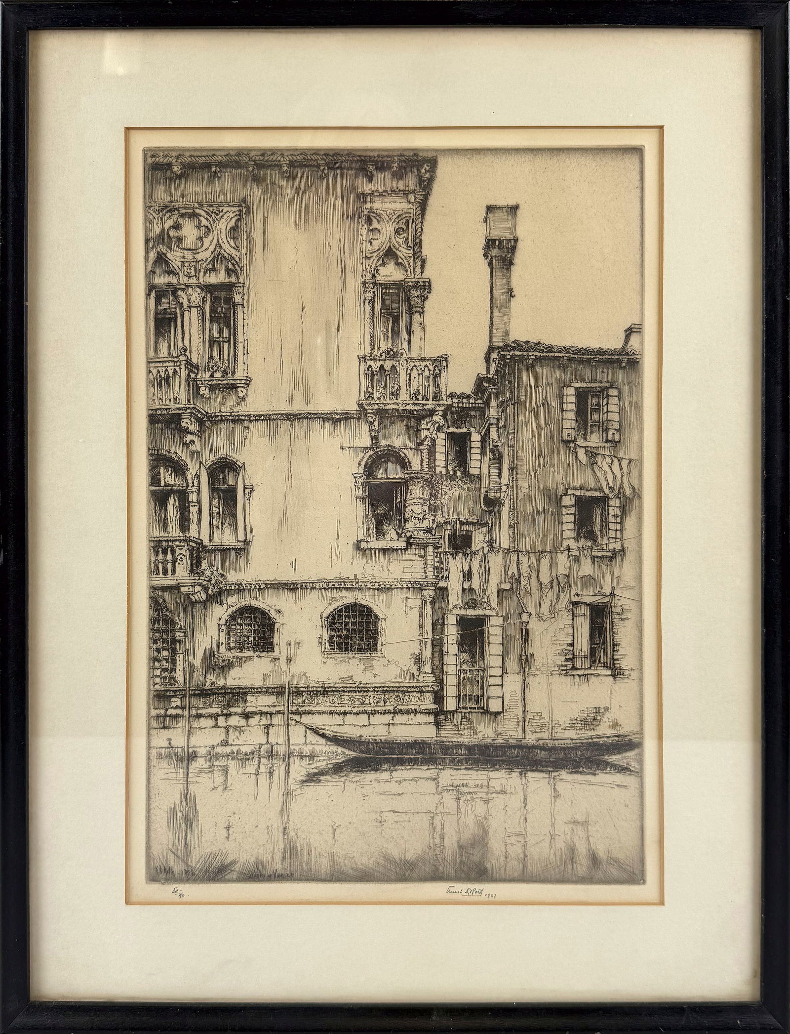 ERNEST DAVID ROTH (Germany/New York, 1879-1964), "The Stones of Venice", 1907., Etching, 13.5" x (1 of 4)