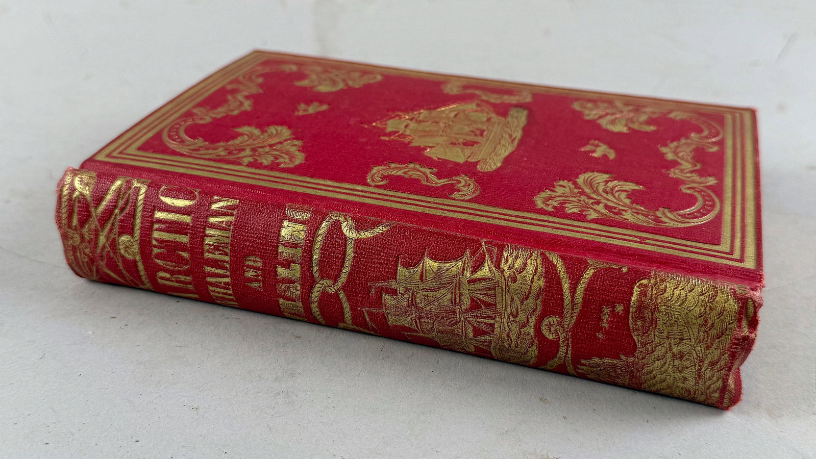 "THE ARCTIC WHALE MAN: OR, WINTER IN THE ARCTIC OCEAN" BY REV. LEWIS HOLMES 7.75" x 5.25".: "THE ARCTIC WHALE MAN: OR, WINTER IN THE ARCTIC OCEAN" BY REV. LEWIS HOLMES Boston: Wentworth & Company, 1857. Appears to be a first edition. 7.75" x 5.25".