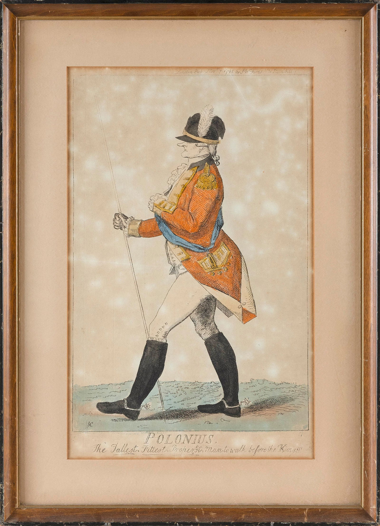 ISAAC CRUIKSHANK PRINT "POLONIUS. THE TALLEST, FITTEST, PROPEREST, MAN TO WALK BEFORE THE KING!!" (1 of 2)