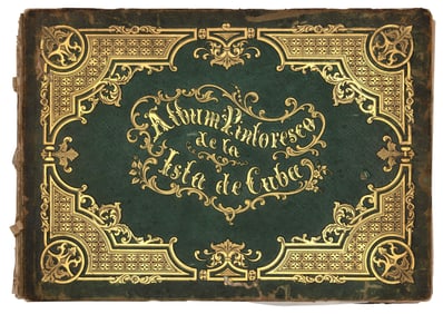 ALBUM OF PRINTS OF COLONIAL CUBA Circa 1850 10" x 13.75".