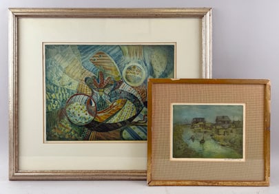 MORTIMER BORNE (New York, 1902-1987), Two aquatints
