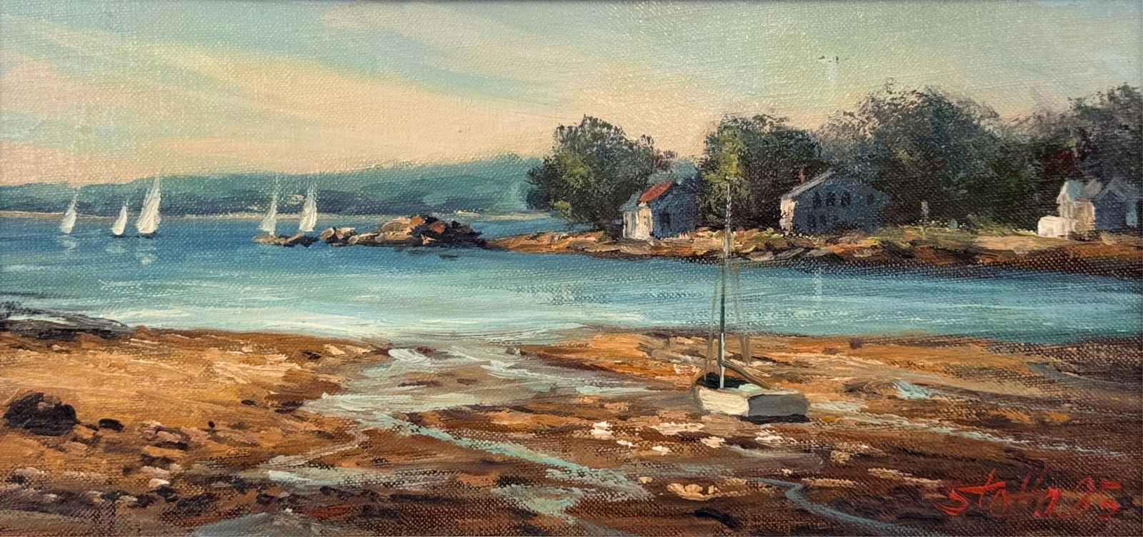 MICHAEL STOFFA (Massachusetts, 1923-2001), "Wonson's Cove", Gloucester, Massachusetts., Oil on (1 of 4)