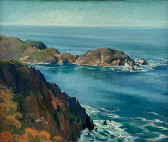 CHARLES J. MCLAUGHLIN (Kentucky, 1888 - 1964) "The Lazy Pacific, Mexico" Oil on canvas, 21" x 25.5"