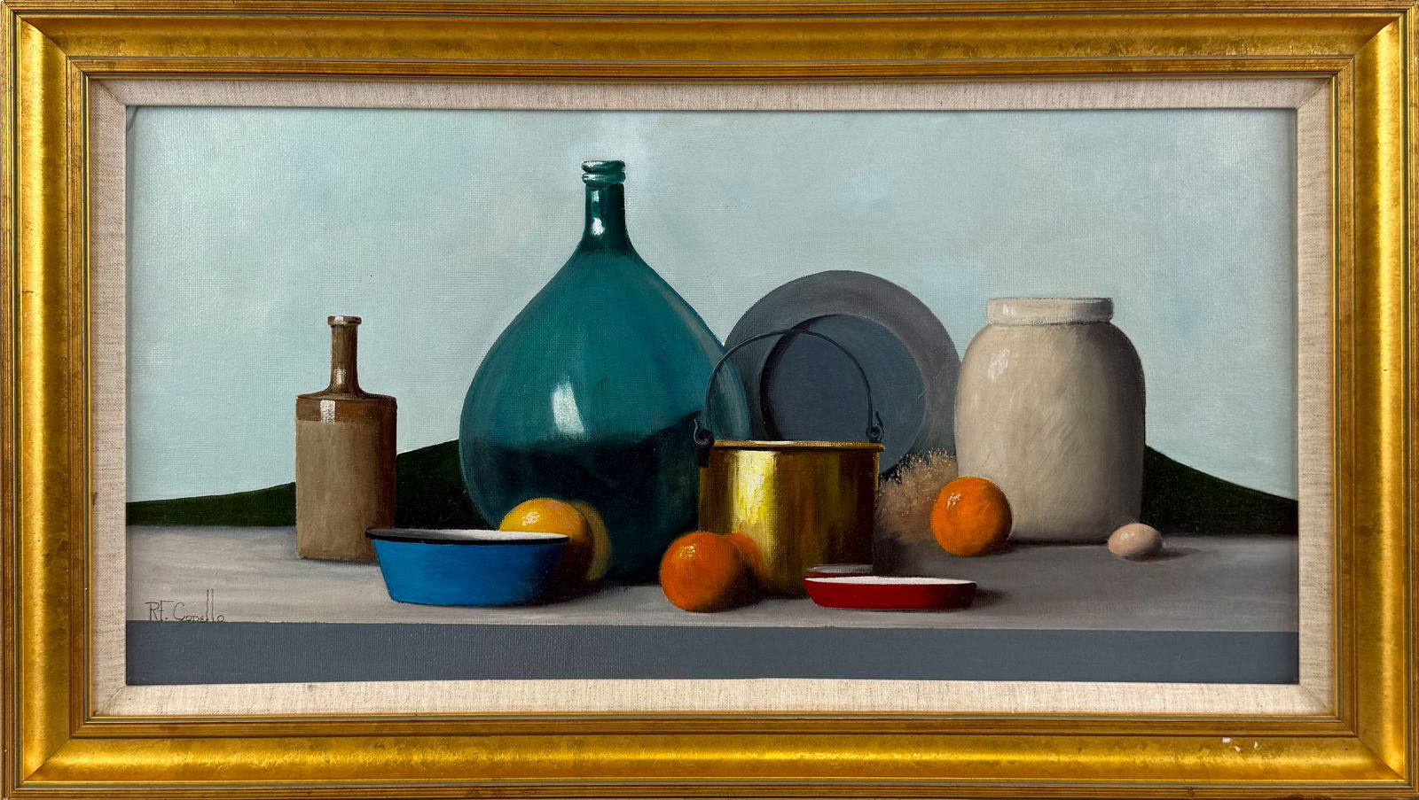 SCHOOL OF ROBERT DOUGLAS HUNTER (America, Contemporary), Still life of fruit and assorted vessels., (1 of 4)