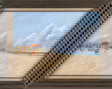 GAY DICKERSON (Massachusetts, 20th Century), "By the Sea - June"., Oil on canvas board, 18" x 24".: GAY DICKERSONMassachusetts, 20th Century"By the Sea - June". Signed lower right "G. Dickerson".Oil on canvas board, 18" x 24". Framed 23.5" x 29.5".