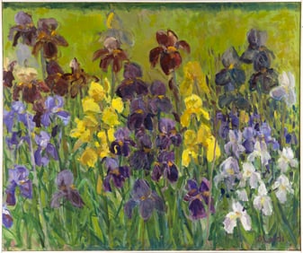HERB EDWARDS (America, 1940-), Morning garden., Oil on canvas, 30" x 36". Framed 31" x 36.5".