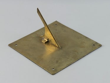 FRENCH BRASS SUNDIAL 19th Century 8.5" x 8.5".