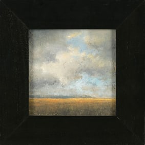 MARK KELVIN HORTON (South Carolina, 1960-), Open field under a big sky., Oil on board, 6.25" x 6".