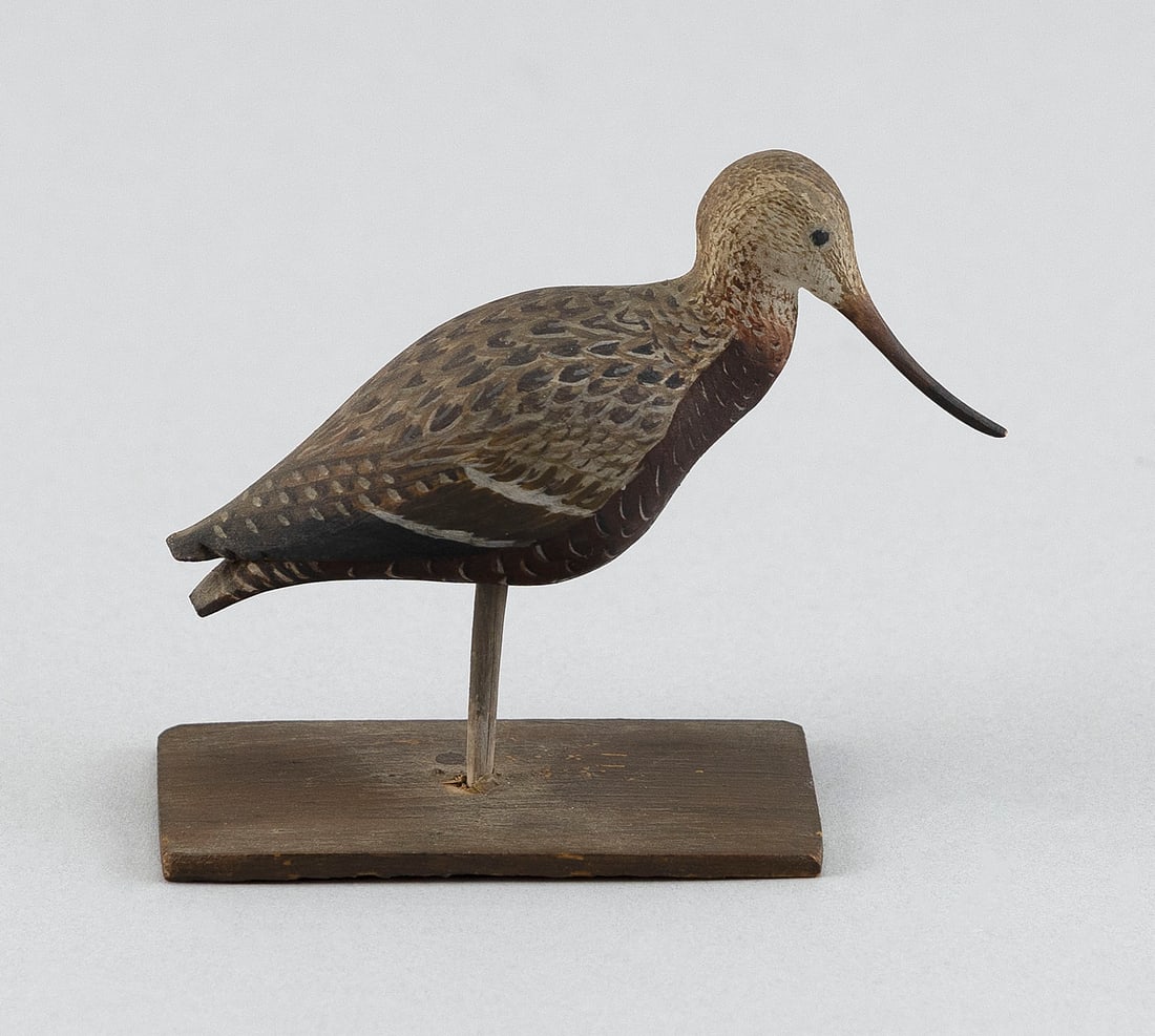 HAROLD GIBBS MINIATURE HUDSON GODWIT Barrington, Rhode Island, 1866-1970 Height 3". (1 of 3)